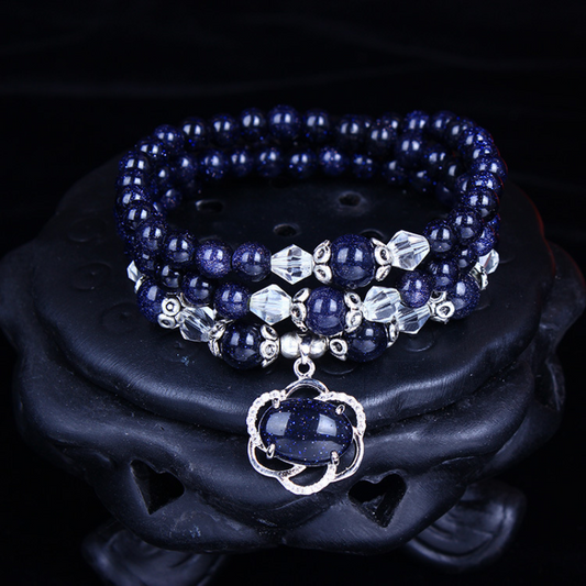 Starry blue sand stone Multi-turn bracelet