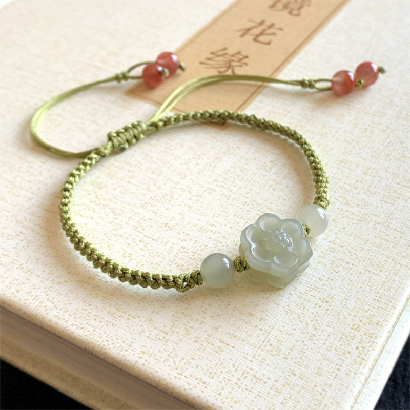 Hand-woven Emerald Jade Stone bracelet