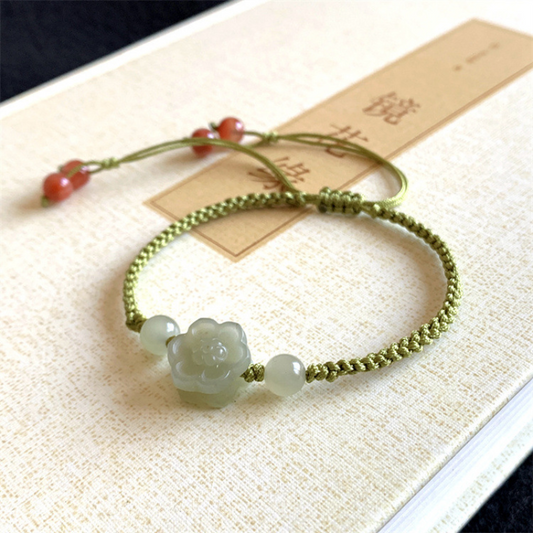 Hand-woven Emerald Jade Stone bracelet