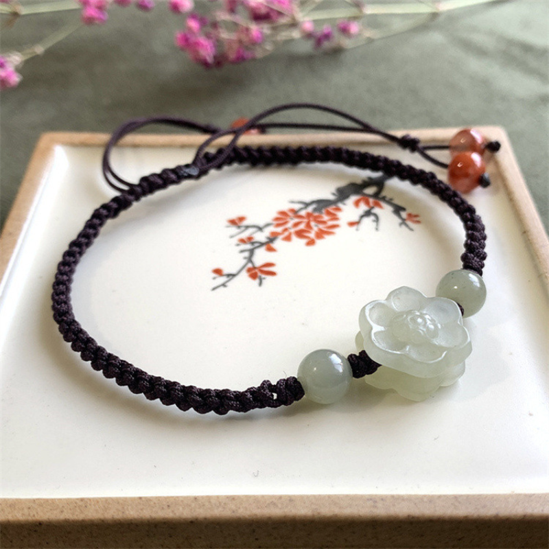 Hand-woven Emerald Jade Stone bracelet