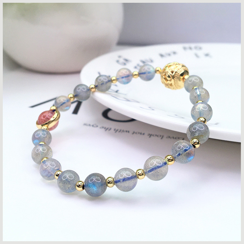 Gold beads • Moonstone Crystal Bracelet