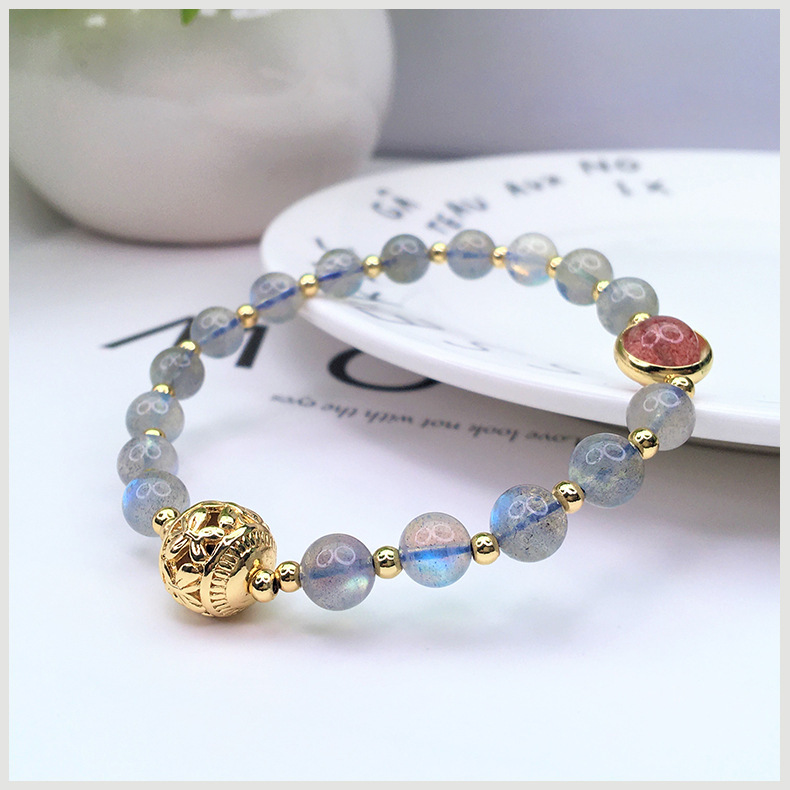 Gold beads • Moonstone Crystal Bracelet