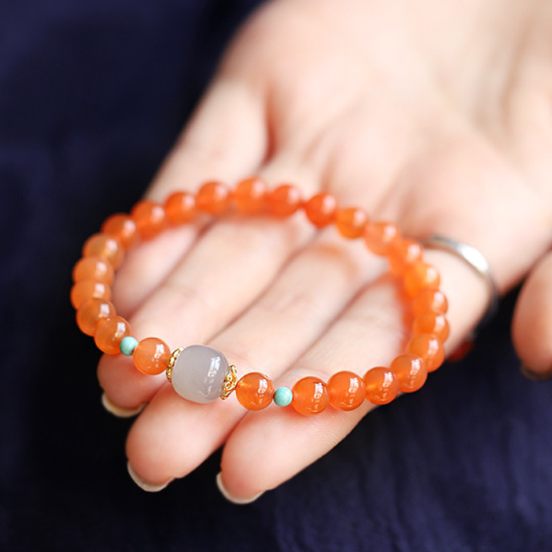 Smoked Purple Jade & Agate Bracelet