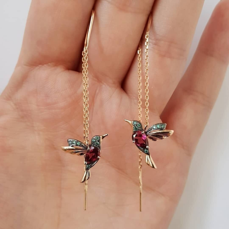 Hummingbird Tassel Earrings