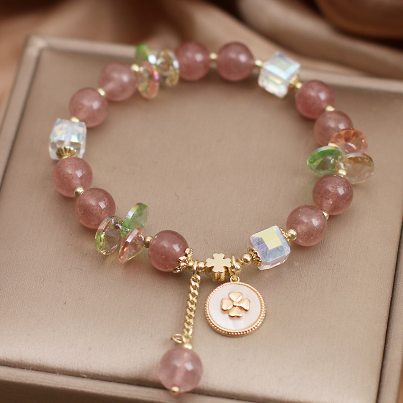 'Lucky Girl' • Strawberry Crystal Bracelet