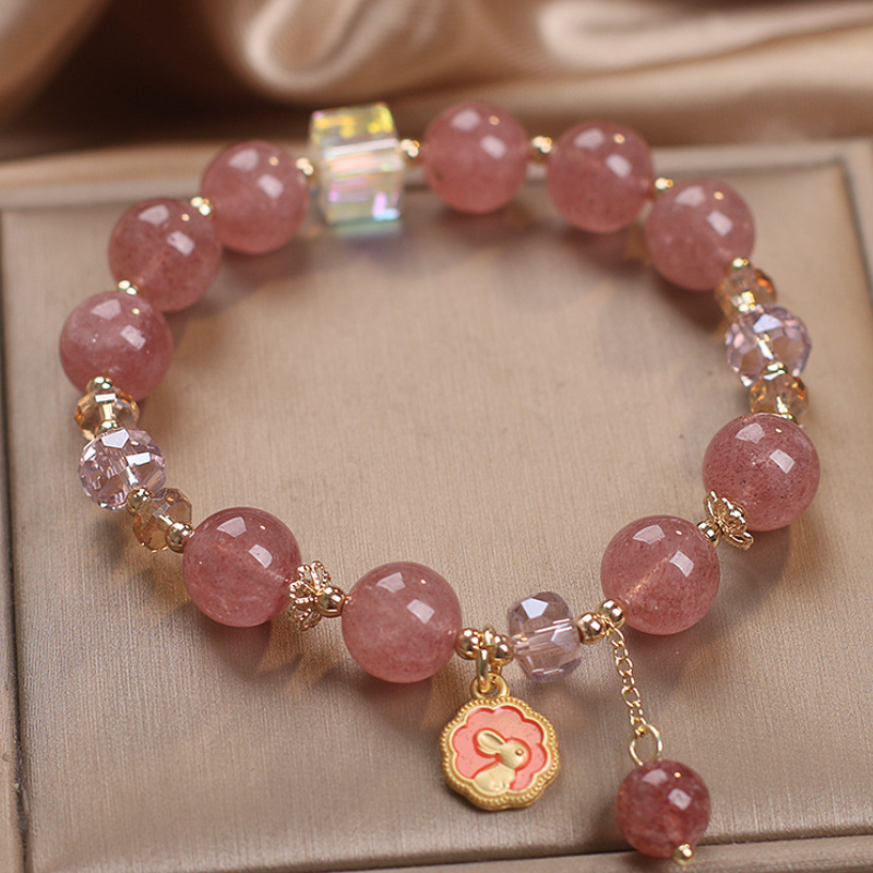 Rabbit • Strawberry Crystal Lucky Bracelet