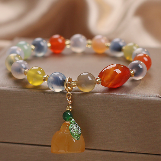 Lotus flower • loose heart agate bracelet