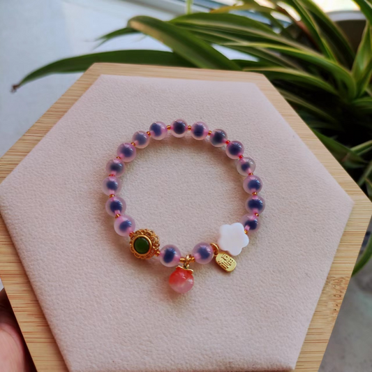 Peach • Sugar Heart Agate Bracelet