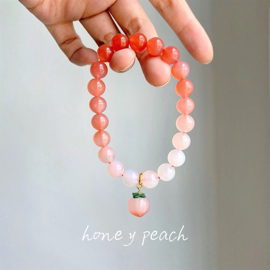 Peach • sunstone & agate bracelet