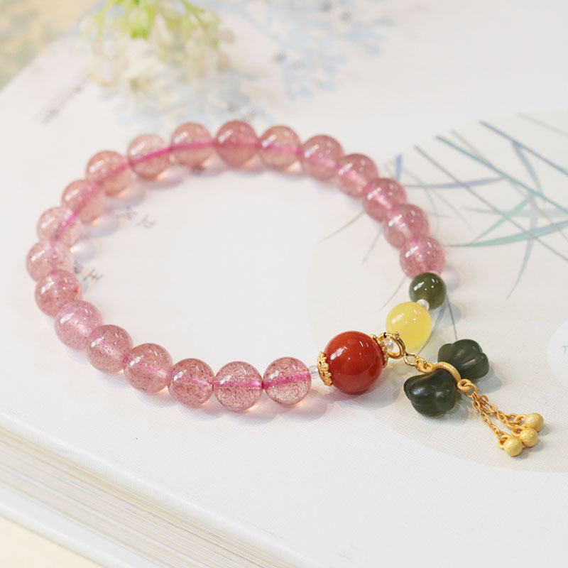 Bow • Strawberry Crystal Agate Bracelet