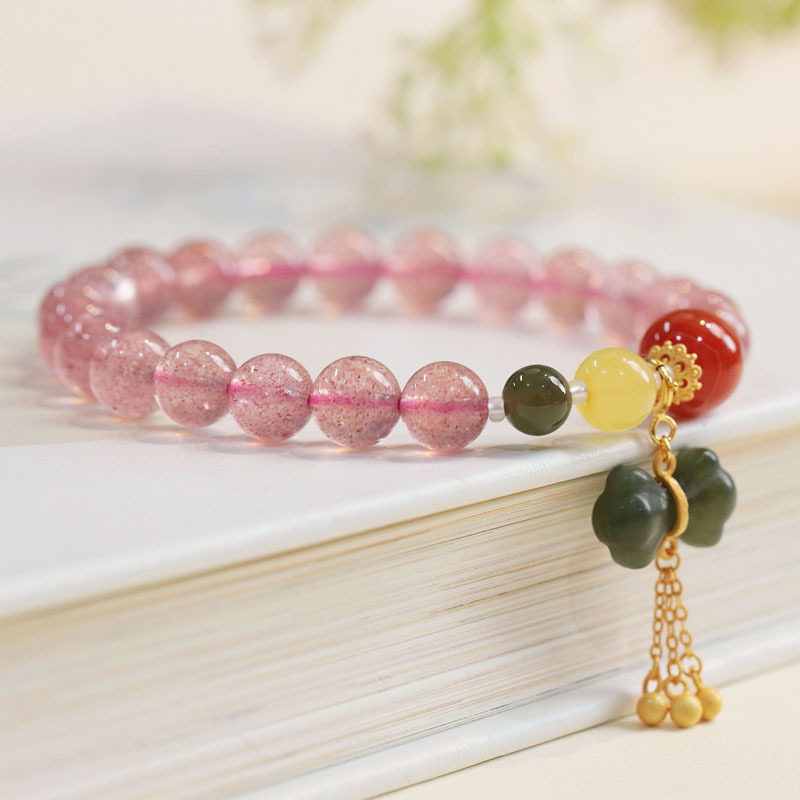 Bow • Strawberry Crystal Agate Bracelet