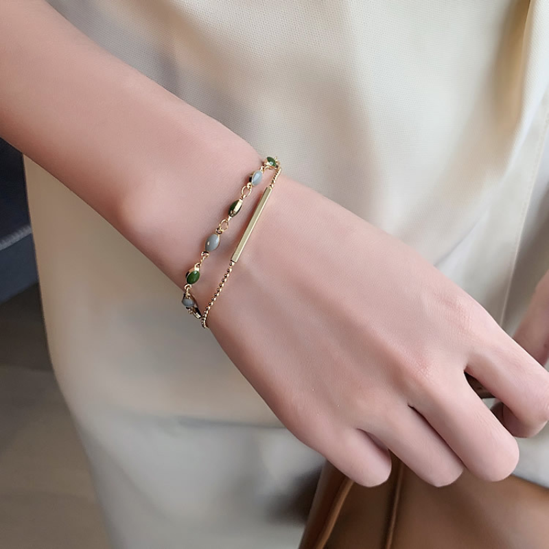 Duet •  Emerald Jade stone bracelet