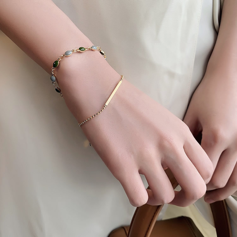 Duet •  Emerald Jade stone bracelet