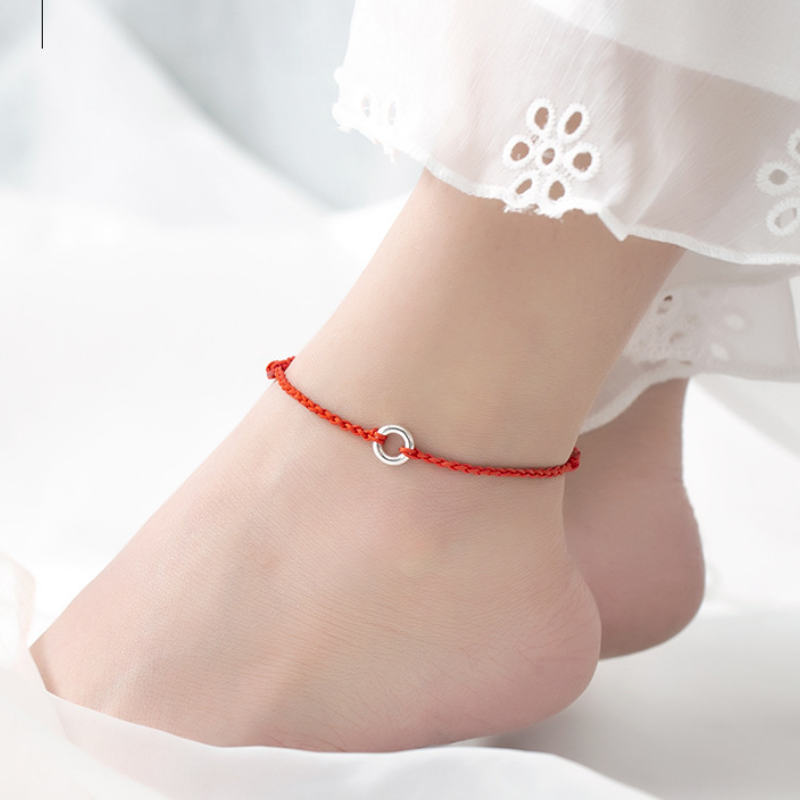 Lucky Clasp • S925 Sterling Silver Braided Rope Anklet