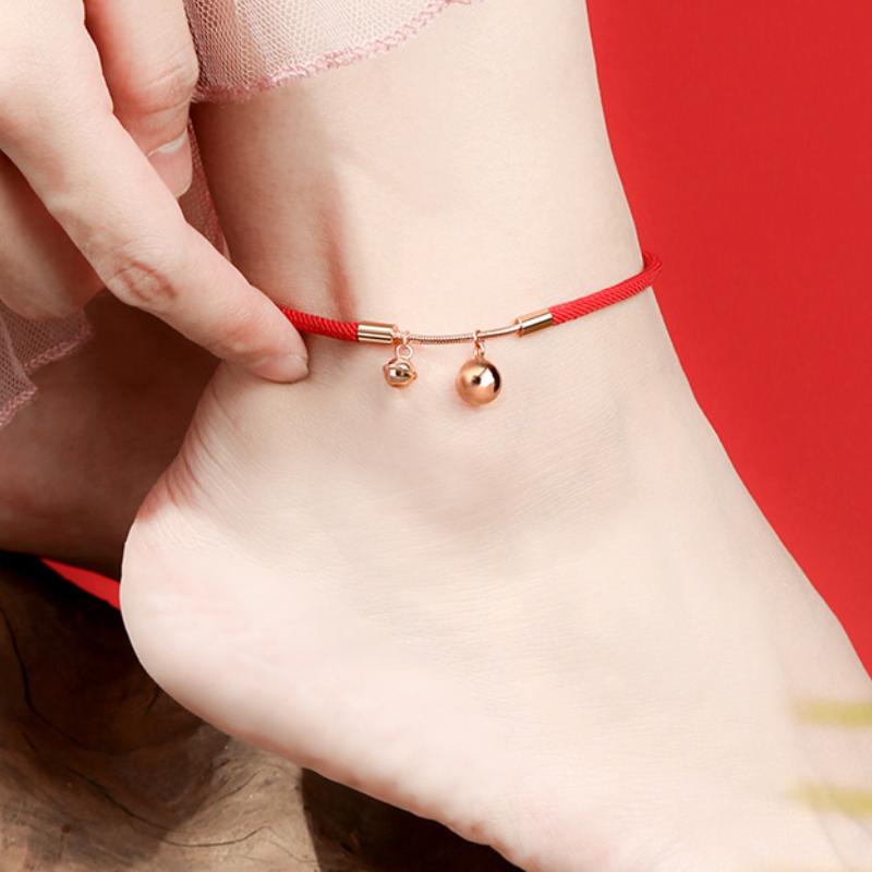 Twin Bells • Braided Rope Anklet