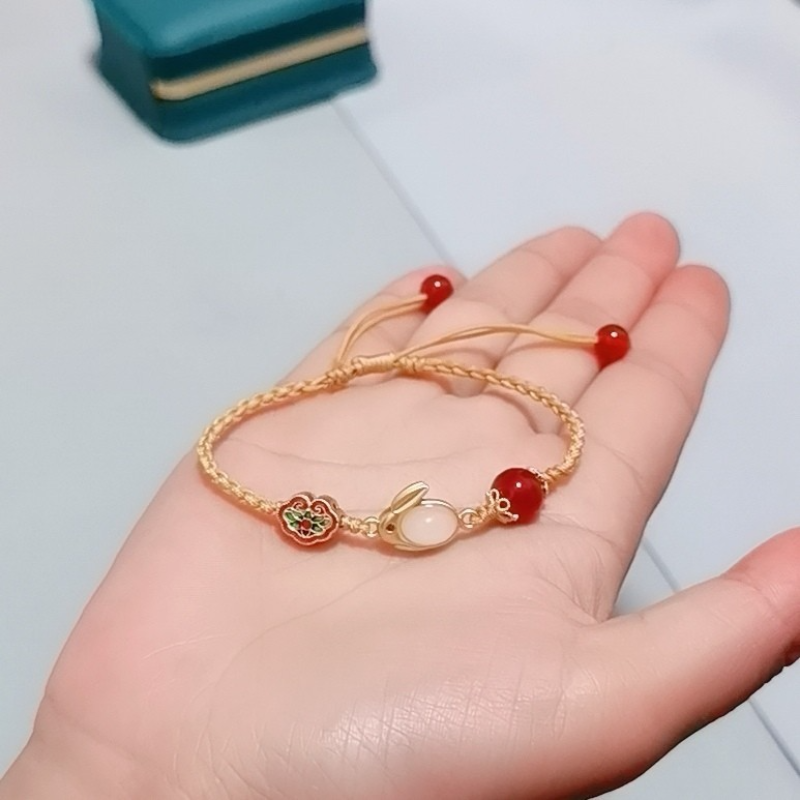 Lucky Bunny • Red Agate Bracelet