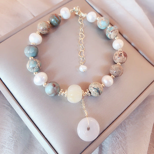 Lucky Buckle • Snake Skin Stone Agate Bracelet