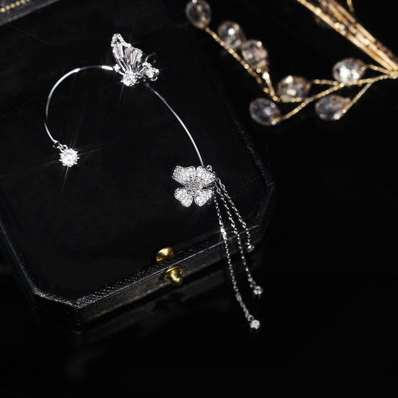 925 Sterling Silver-Flower&Butterfly Zircon Earrings | Perfect Gift🎁