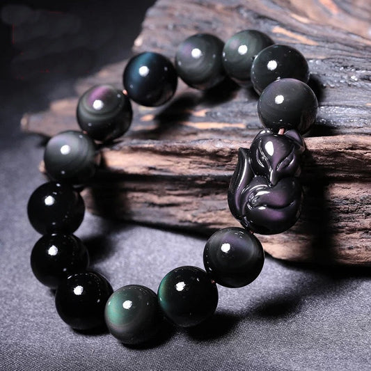 Fox • Rainbow Eye Obsidian Bracelet