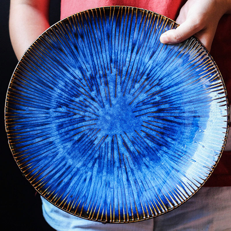 Azure Deep Blue Ceramic Plate