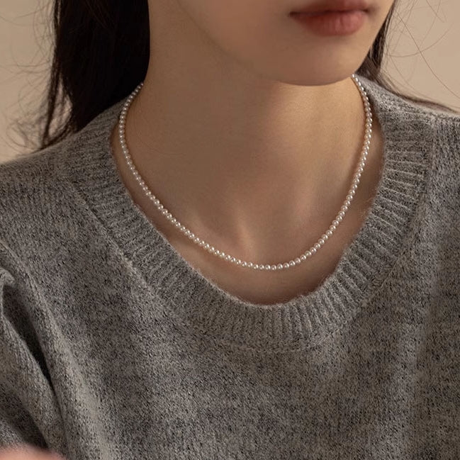 Double layered mother-of-pearl necklace