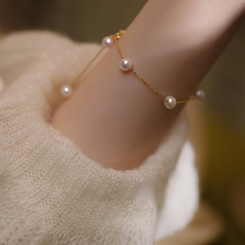 Fortune beaded pearl bracelet