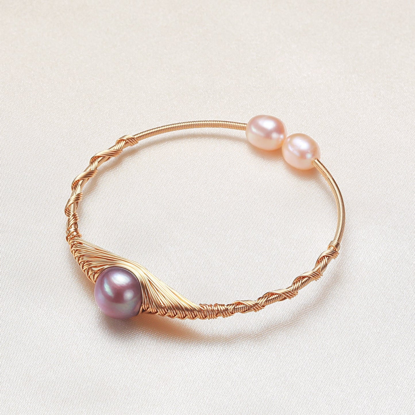 Fresh water Edison pearl winding handmade bracelet
