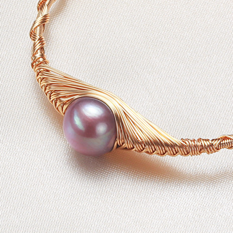 Fresh water Edison pearl winding handmade bracelet