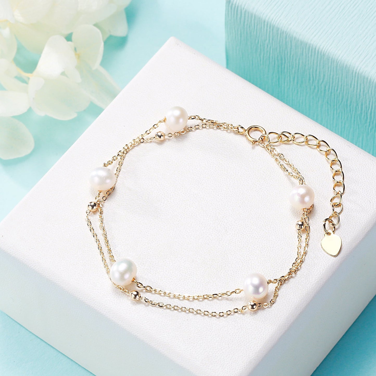 Freshwater pearl multi-layer wear pearl adjustable bracelet