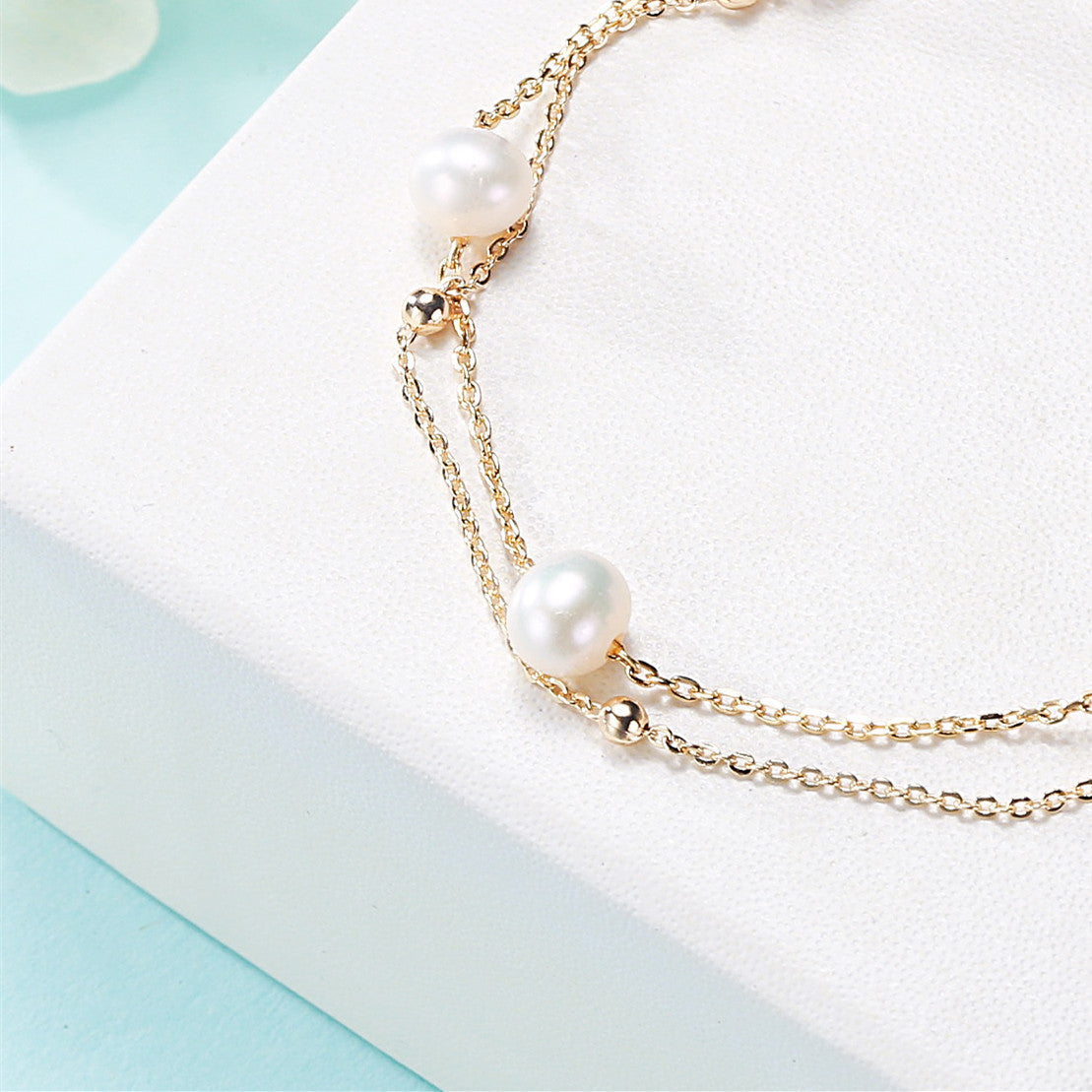 Freshwater pearl multi-layer wear pearl adjustable bracelet