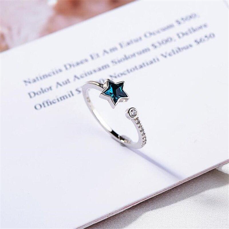 Blue Crystal Shooting Star Ring