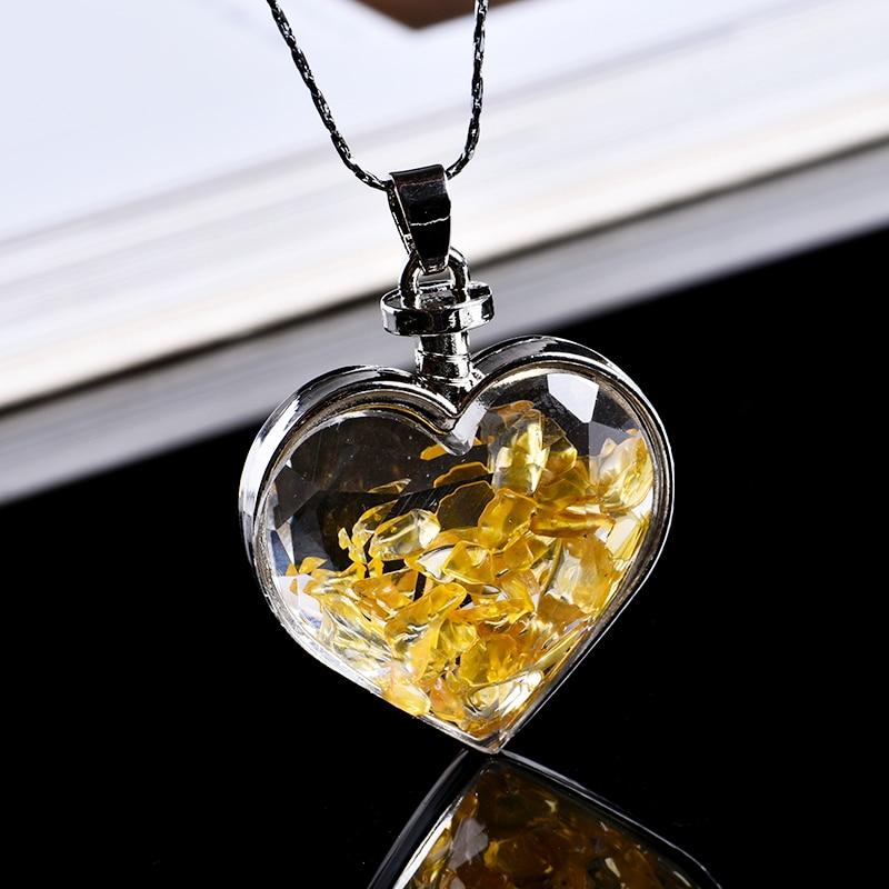 Natural Crystal Heart Necklace