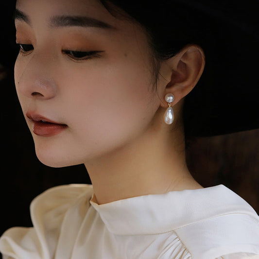 Natural fresh water pearl studs / mosquito coil ear clip