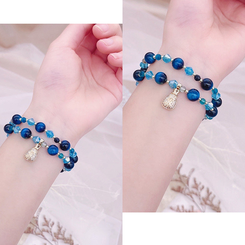 Fortune•Blue Crystal Tiger Eye Bracelet