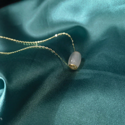 Emerald Jade Stone & Agate Necklace