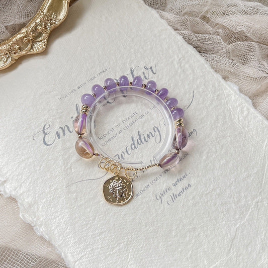 Natural Amethyst • Portrait Bracelet