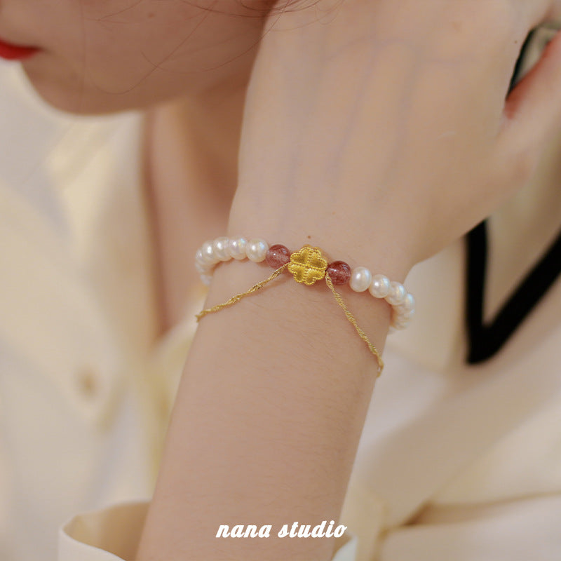 sun flowers • pearl bracelet