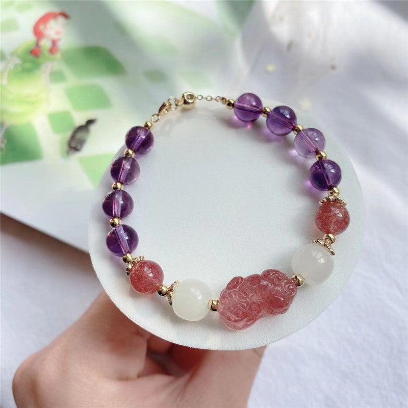 PiYao • Amethyst & Strawberry Crystal Bracelet