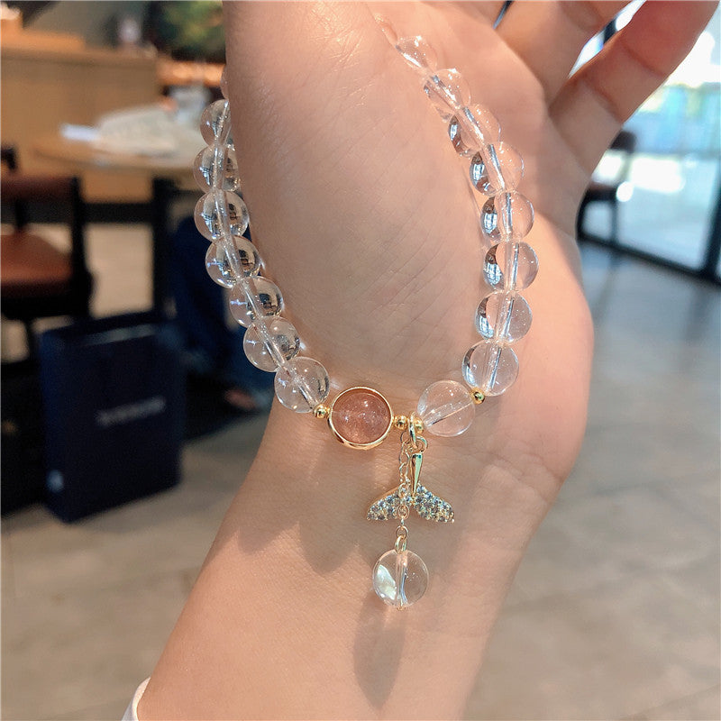 Fishtail • White crystal bracelet