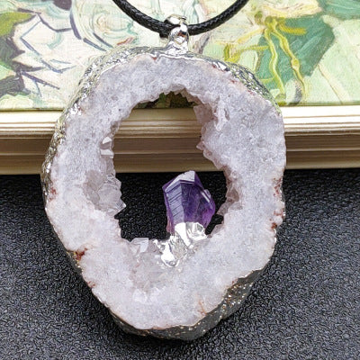 Agate Cave & Crystal Necklace