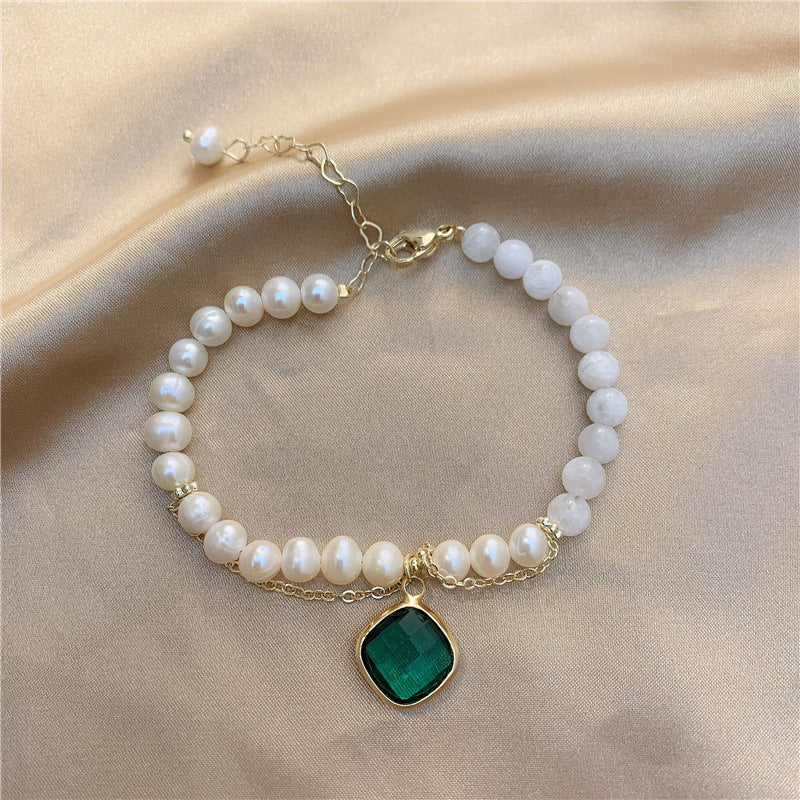 Freshwater Pearl Moonstone Crystal Bracelet