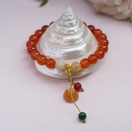 Lotus • Ice Jade and Agate Bracelet