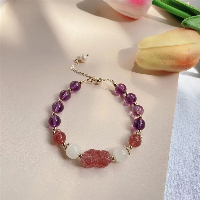 PiYao • Amethyst & Strawberry Crystal Bracelet