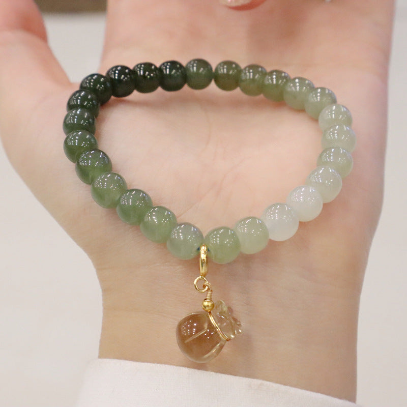 Lucky Bag • gradient Emerald Jade stone bracelet