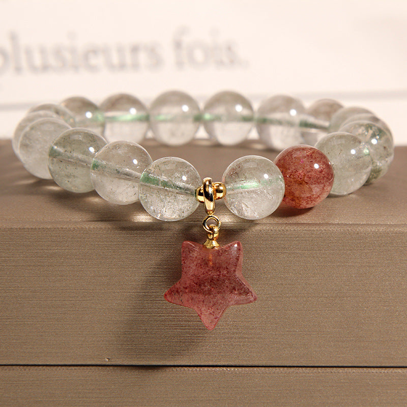 Natural seaweed crystal star pendant bracelet