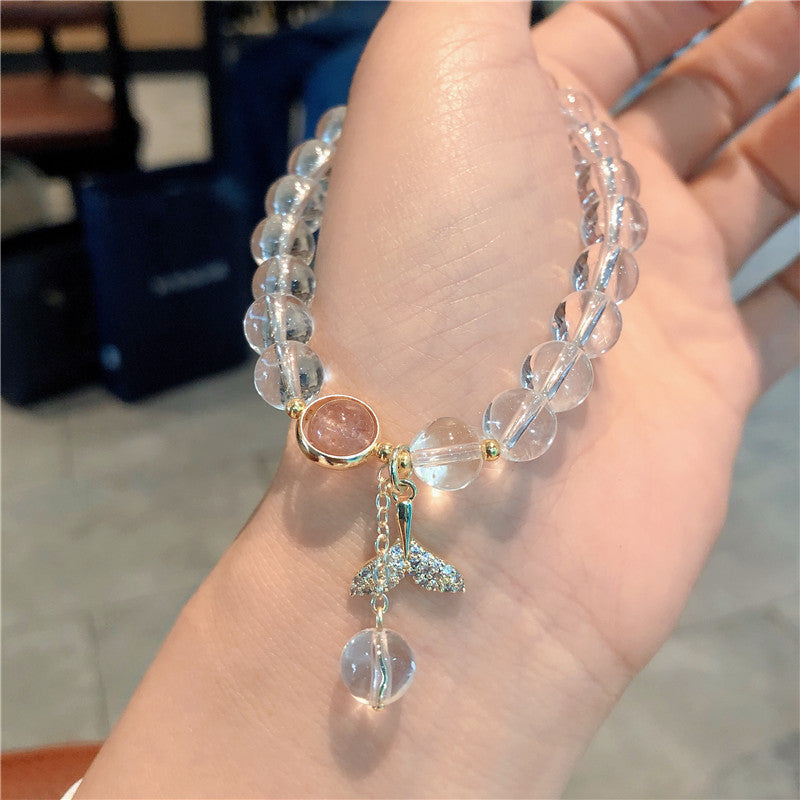 Fishtail • White crystal bracelet