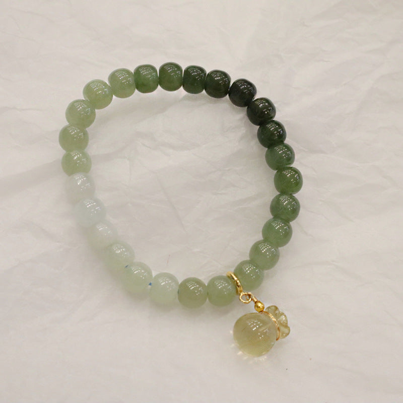 Lucky Bag • gradient Emerald Jade stone bracelet