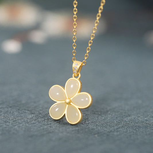Five Leaf Flower • Jadeite Jade Necklace