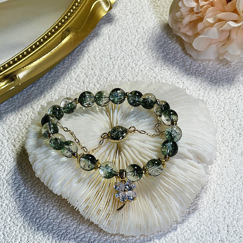 Four Leaf Clover • Aquatic Crystal Bracelet