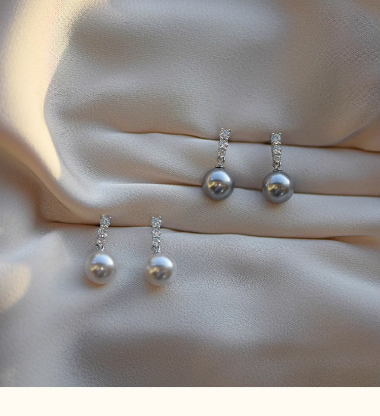 Sterling silver minimalist pearl earrings